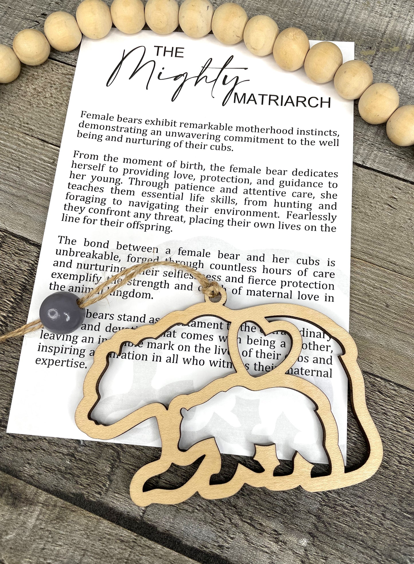 Mama Bear Ornament - Story of The Mighty Matriarch