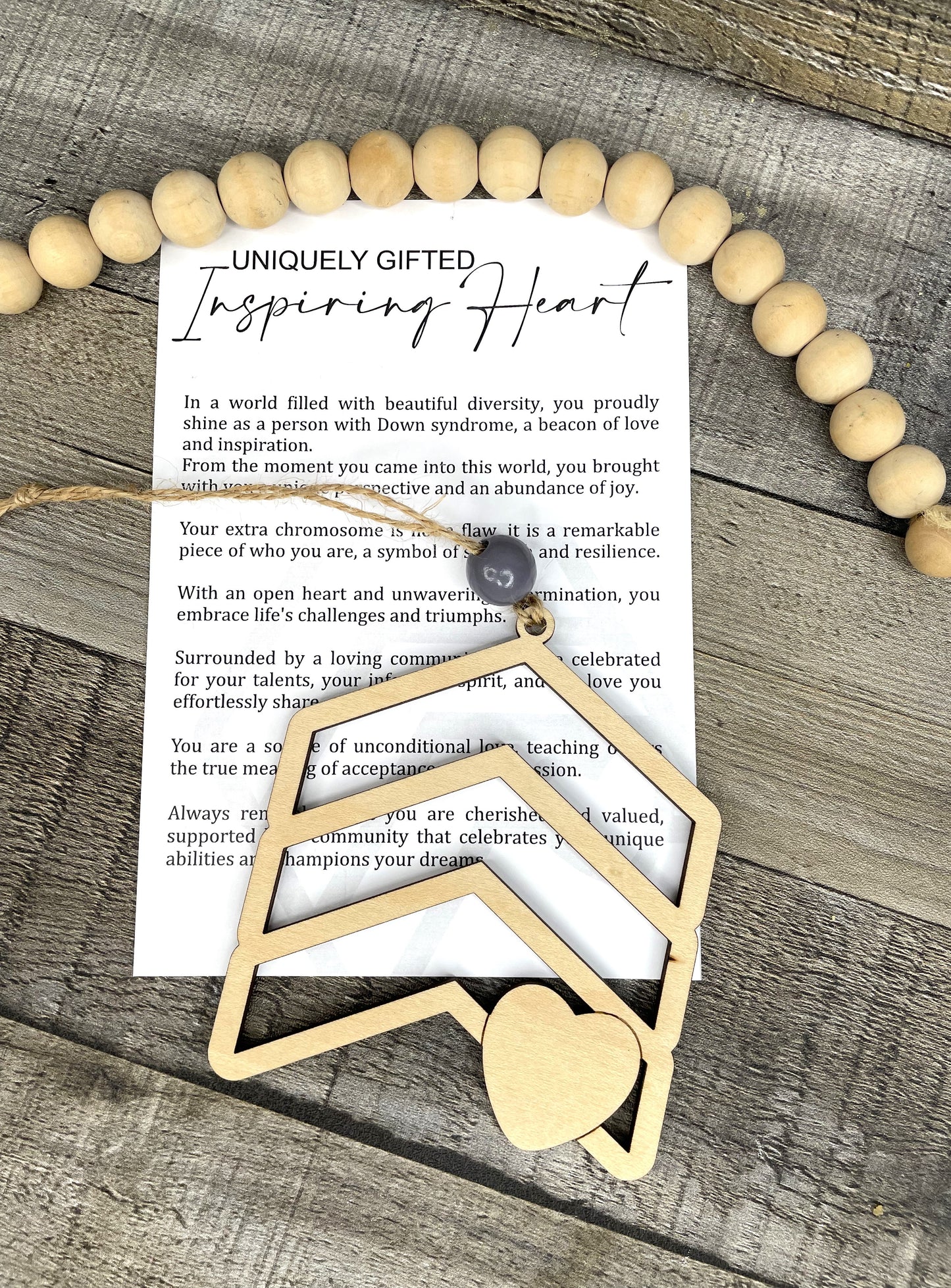 Down Syndrome Ornament - Story of the Uniquely Gifted Inspiring Heart