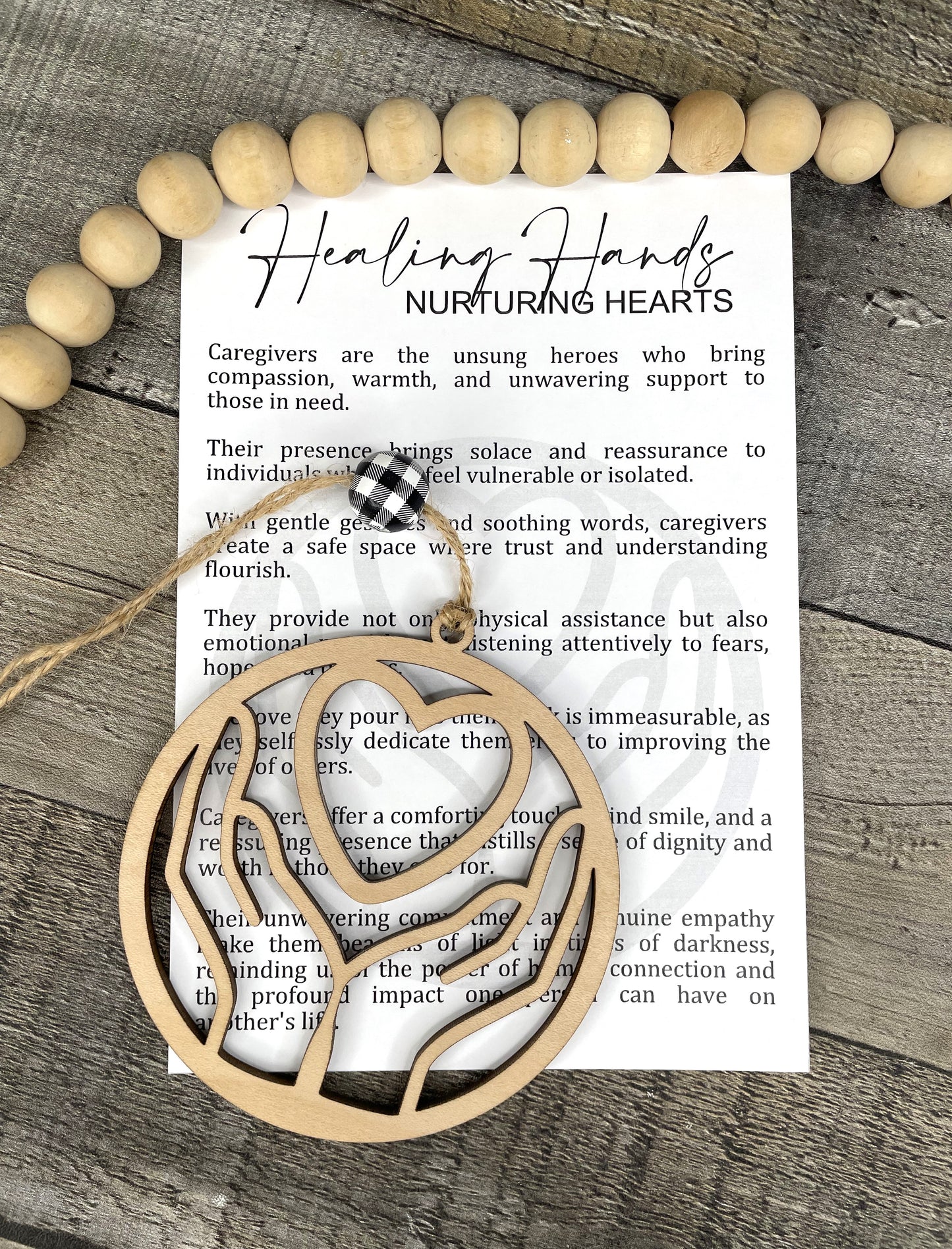 Caregiver Ornament - Story of Healing Hands Nurturing Hearts