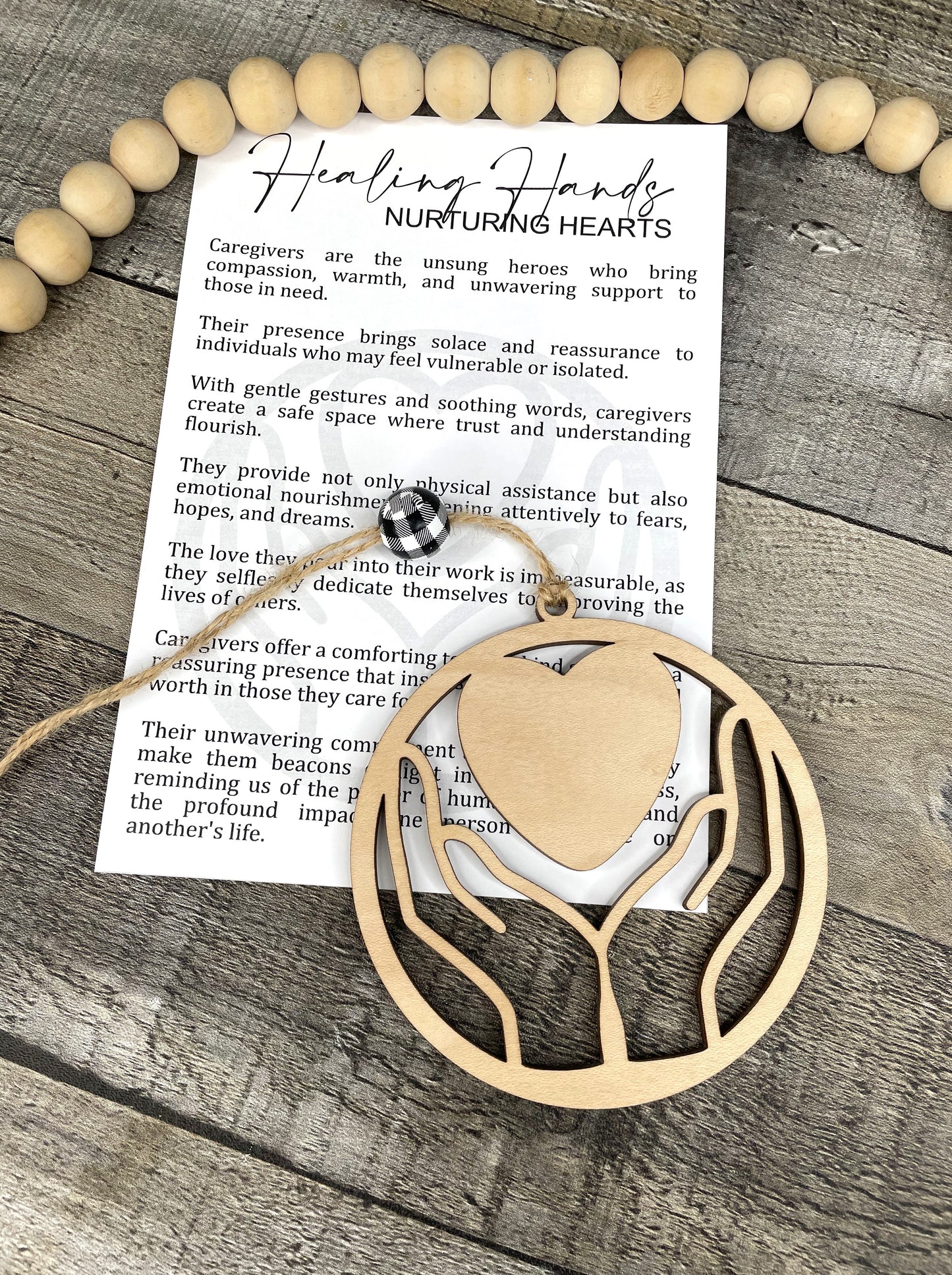 Caregiver Ornament - Story of Healing Hands Nurturing Hearts