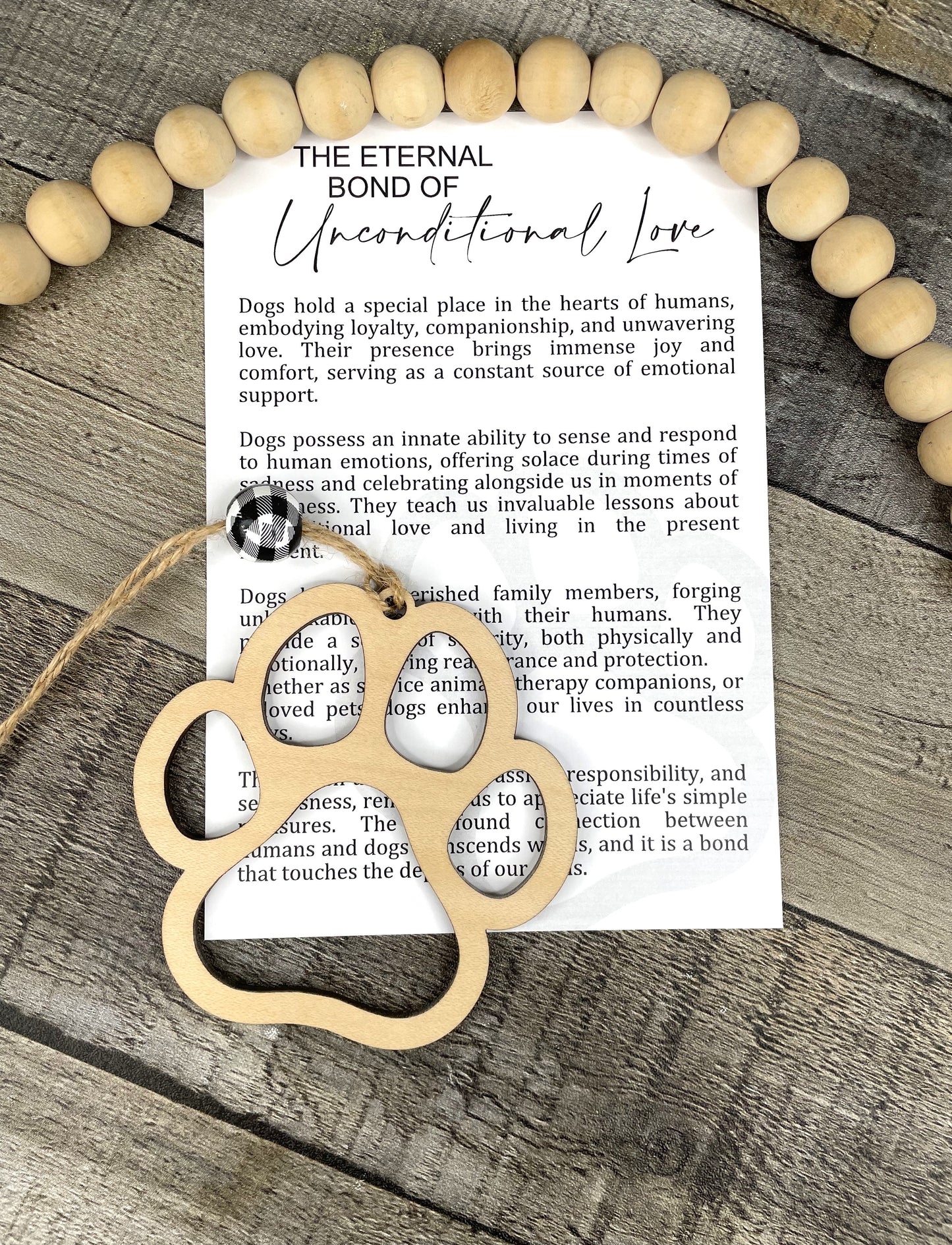 Dog Paw Ornament - Story of The Eternal Bond of Unconditional Love