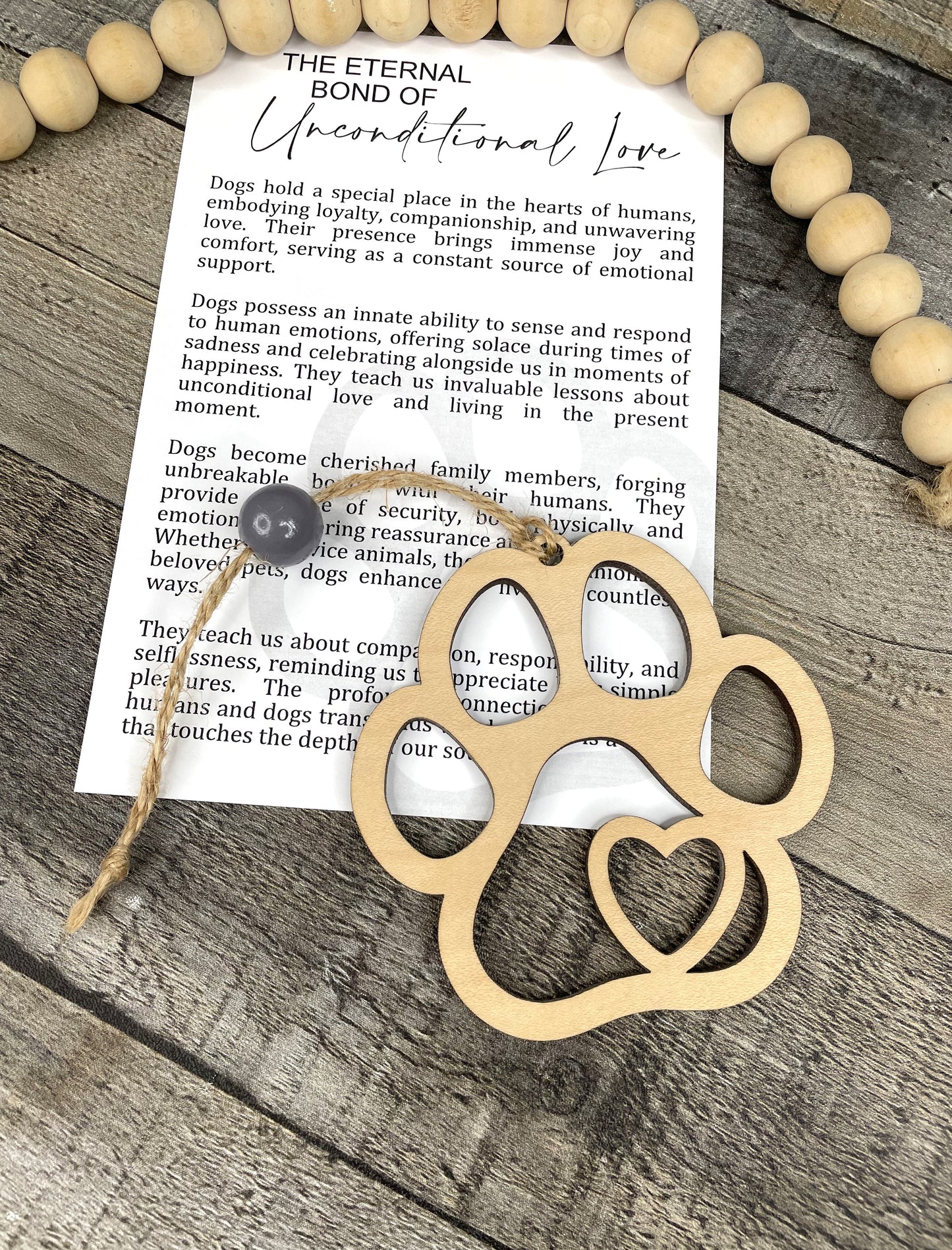 Dog Paw Ornament - Story of The Eternal Bond of Unconditional Love