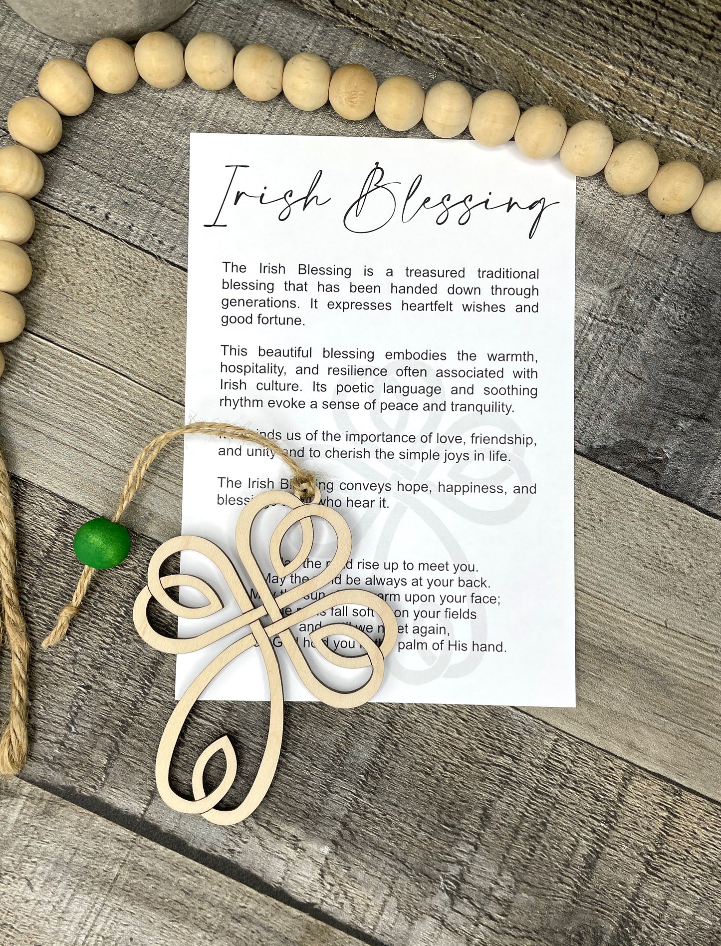 Cross Ornament - Story of the Irish Blessing