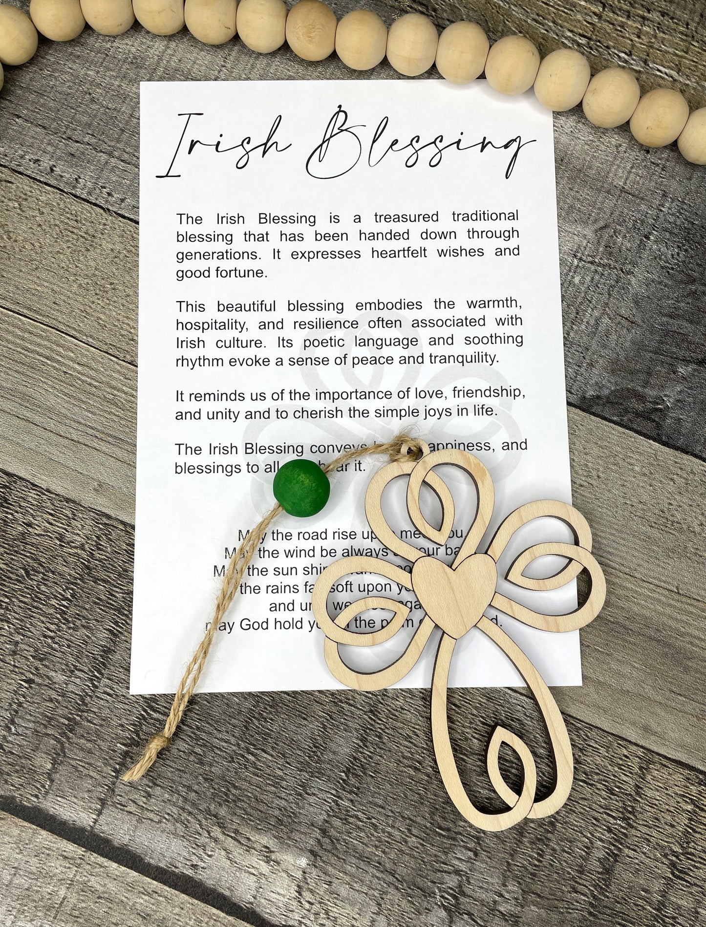Cross Ornament - Story of the Irish Blessing