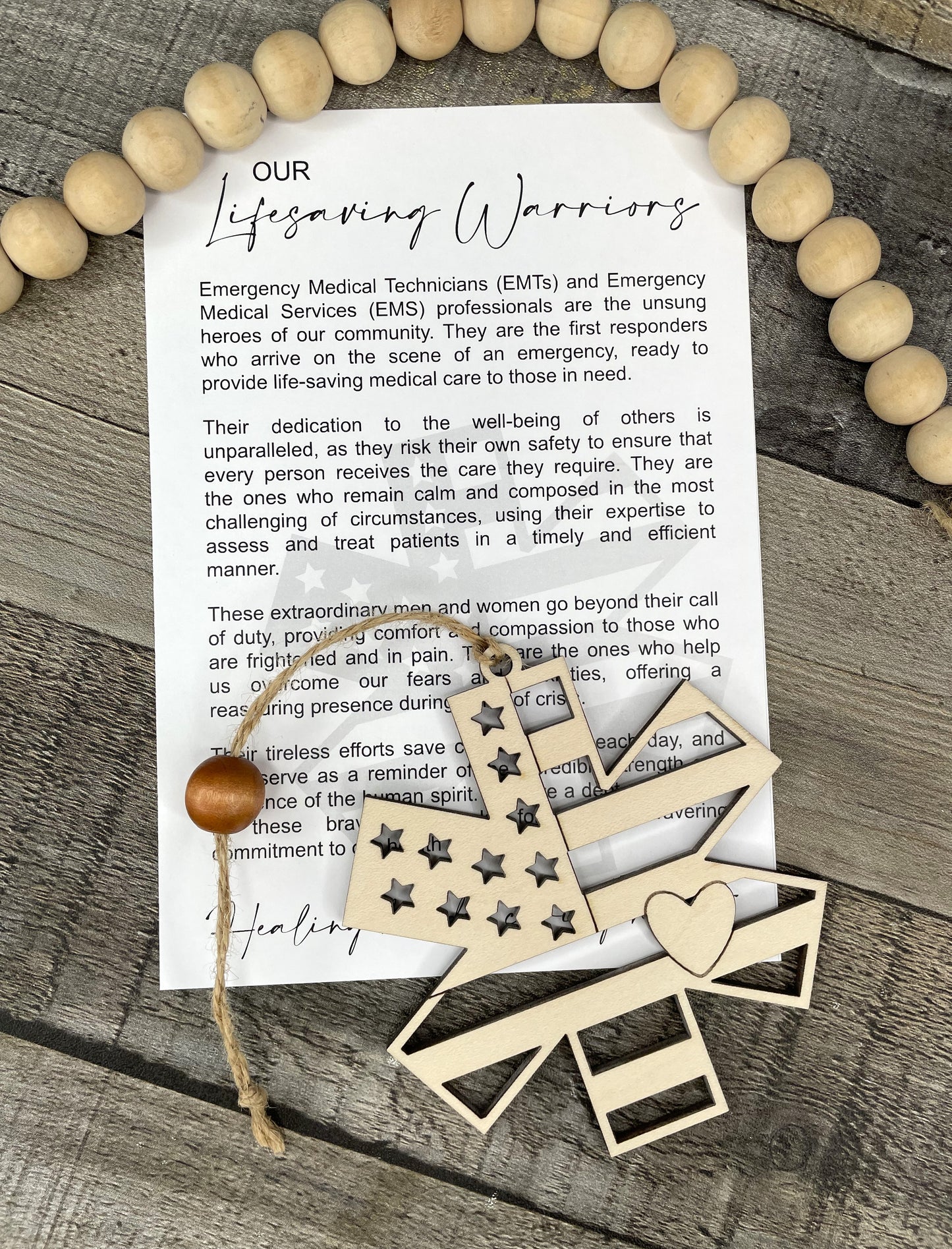 EMS or EMT Ornament - Story of Our Lifesaving Warriors