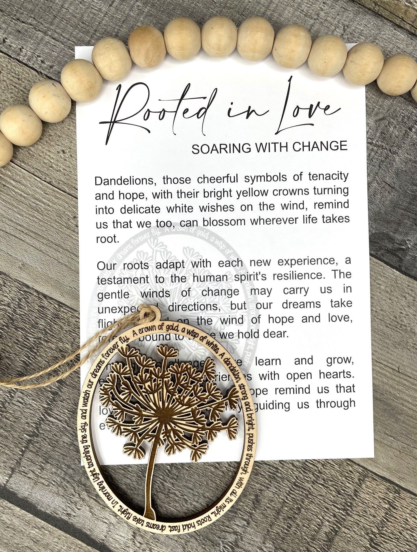 Dandelion Ornament - Story of Rooted in Love; Soaring with Change