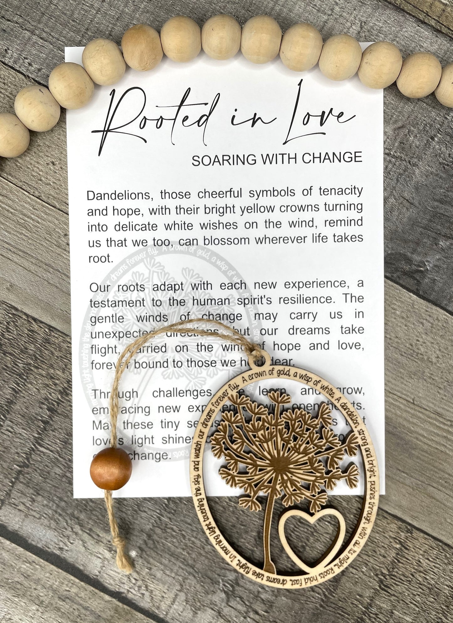 Dandelion Ornament - Story of Rooted in Love; Soaring with Change
