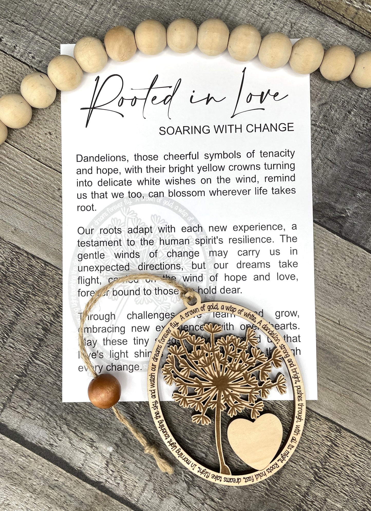 Dandelion Ornament - Story of Rooted in Love; Soaring with Change