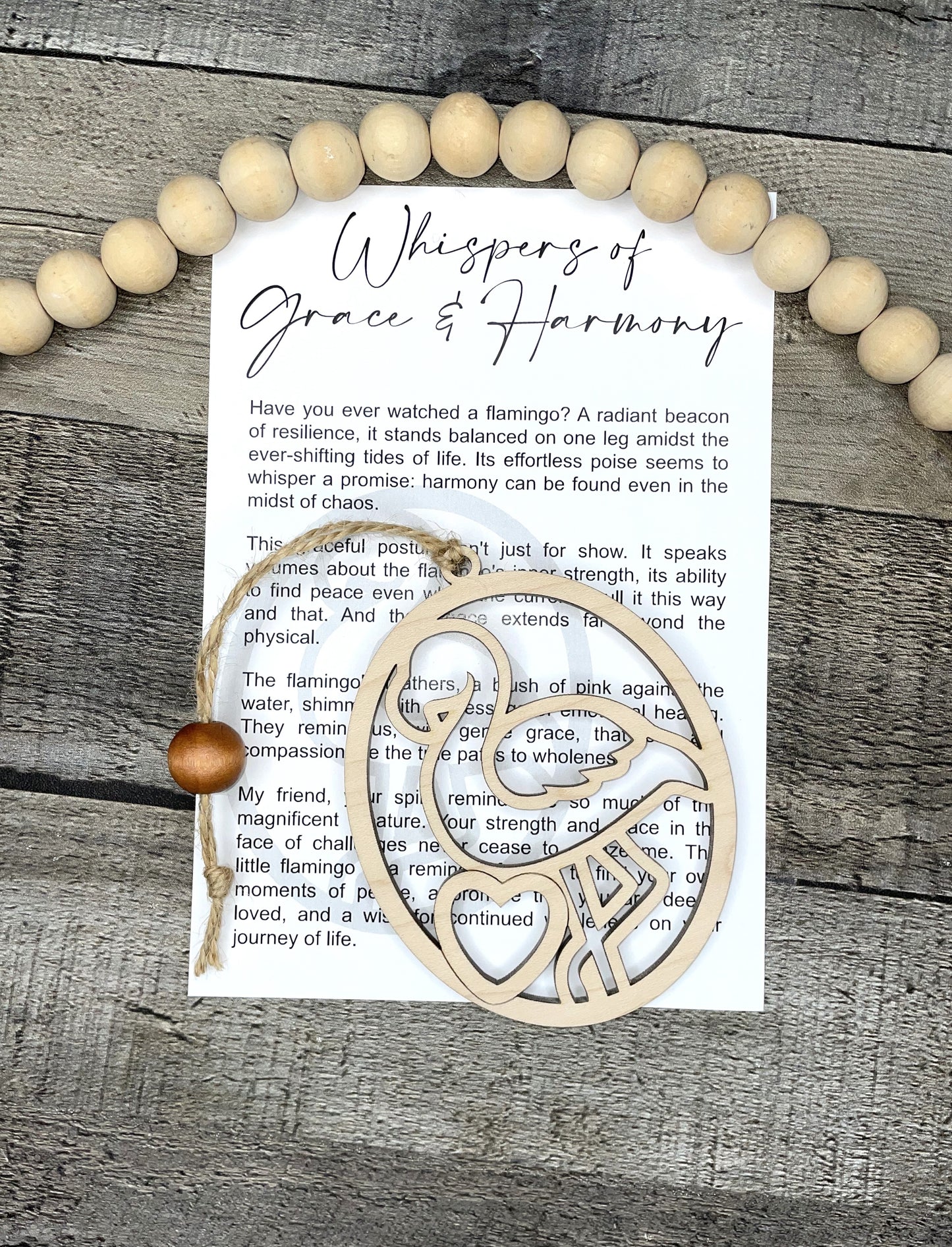 Flamingo Ornament - Story of Whispers of Grace & Harmony