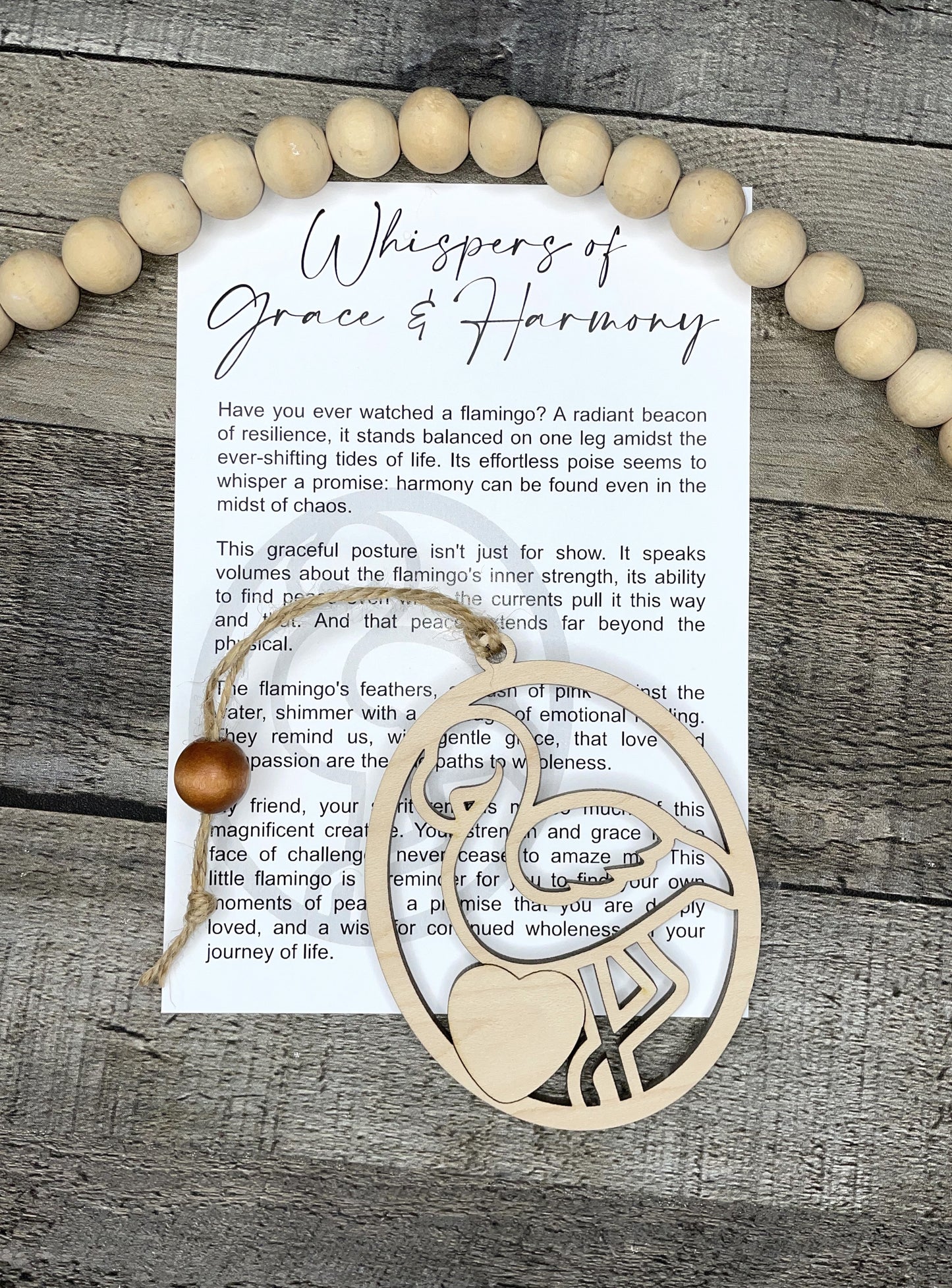Flamingo Ornament - Story of Whispers of Grace & Harmony