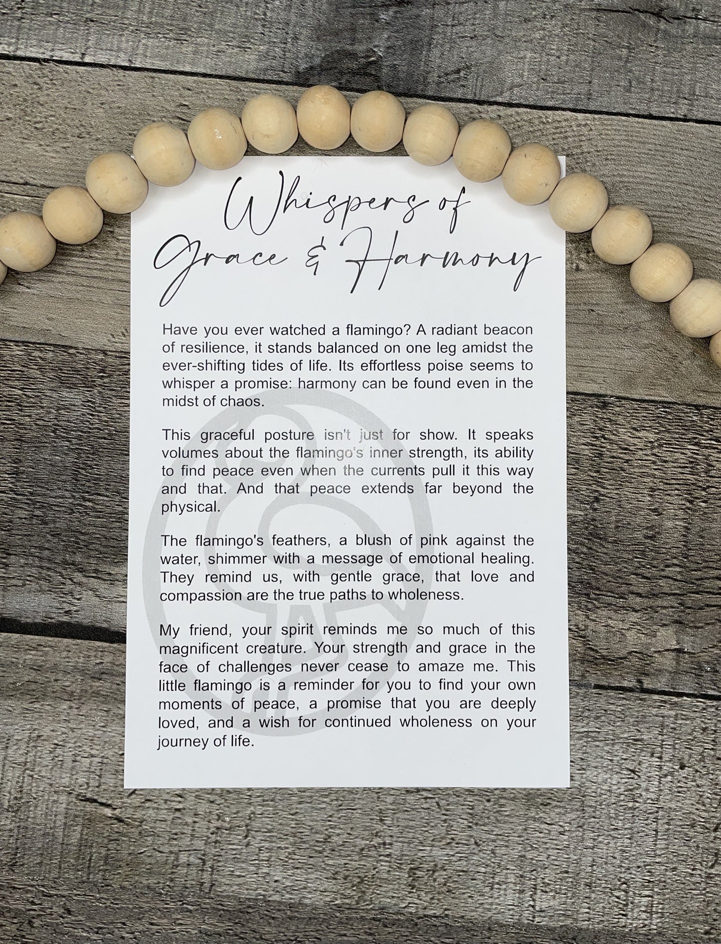 Flamingo Ornament - Story of Whispers of Grace & Harmony