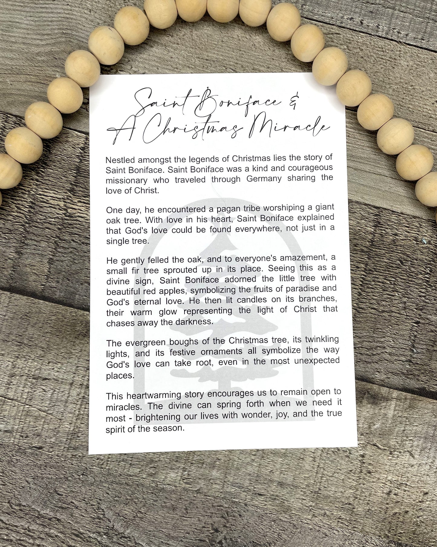 Christmas Tree Ornament - Story of Saint Boniface and A Christmas Miracle