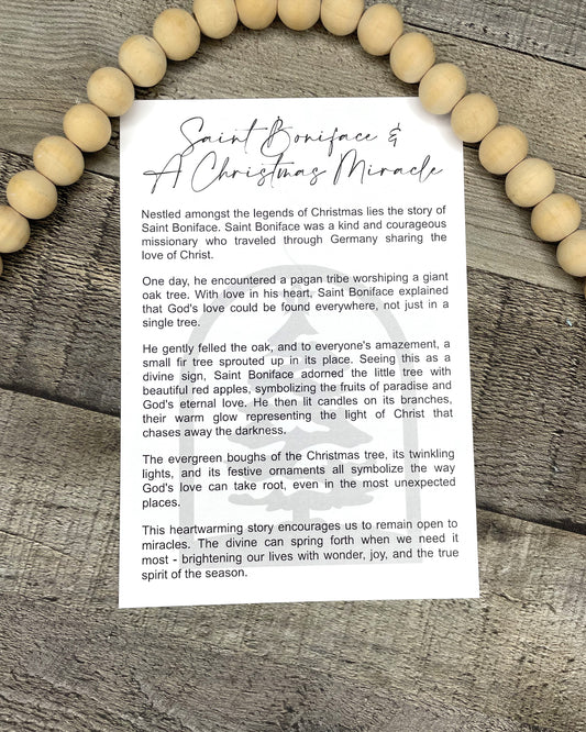 Christmas Tree Ornament - Story of Saint Boniface and A Christmas Miracle