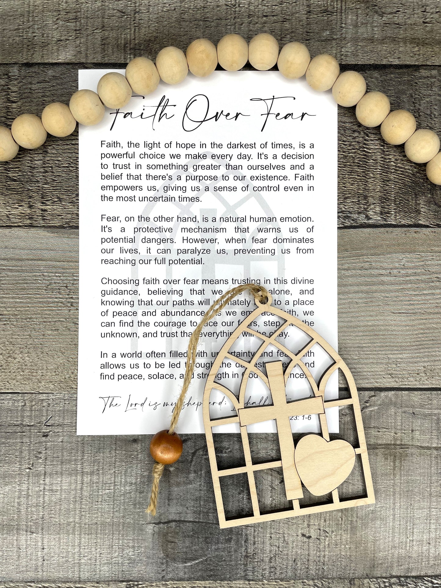 Cathedral Ornament - Story of Faith Over Fear; Psalm 23:1-6