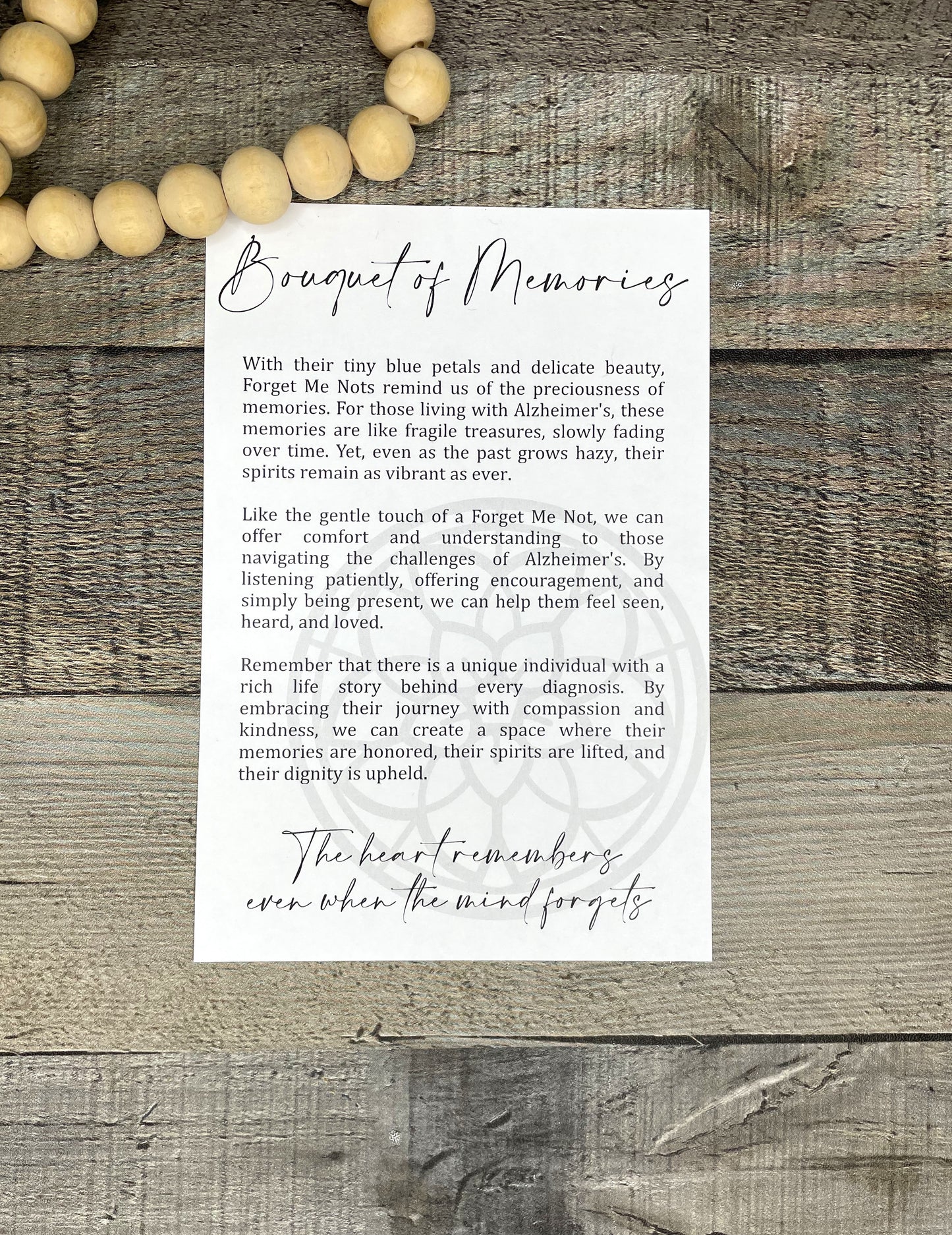 Forget Me Not Flower Ornament - Story of Bouquet of Memories