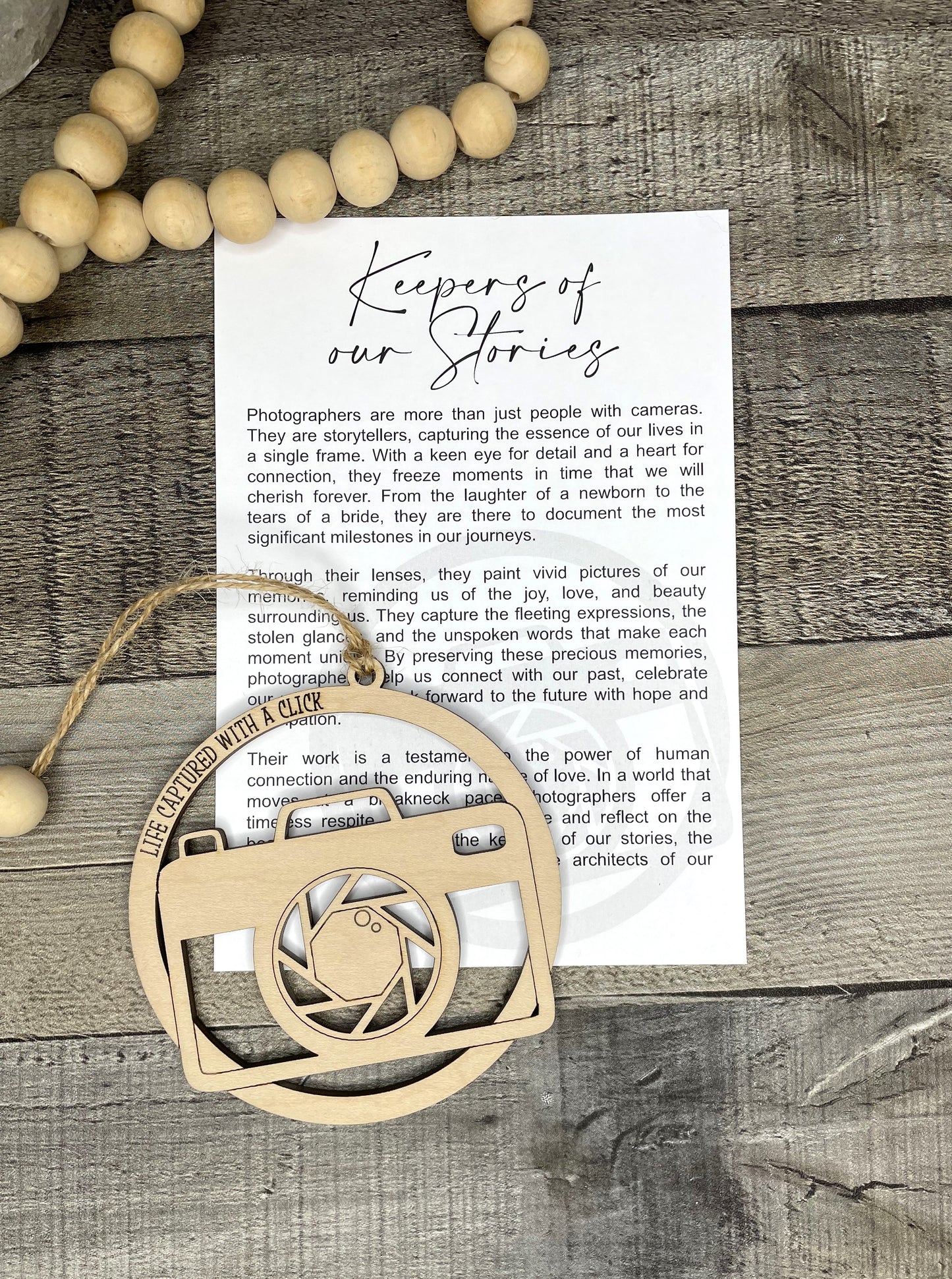 Camera Photographer Ornament - Story of Keeper of Our Stories
