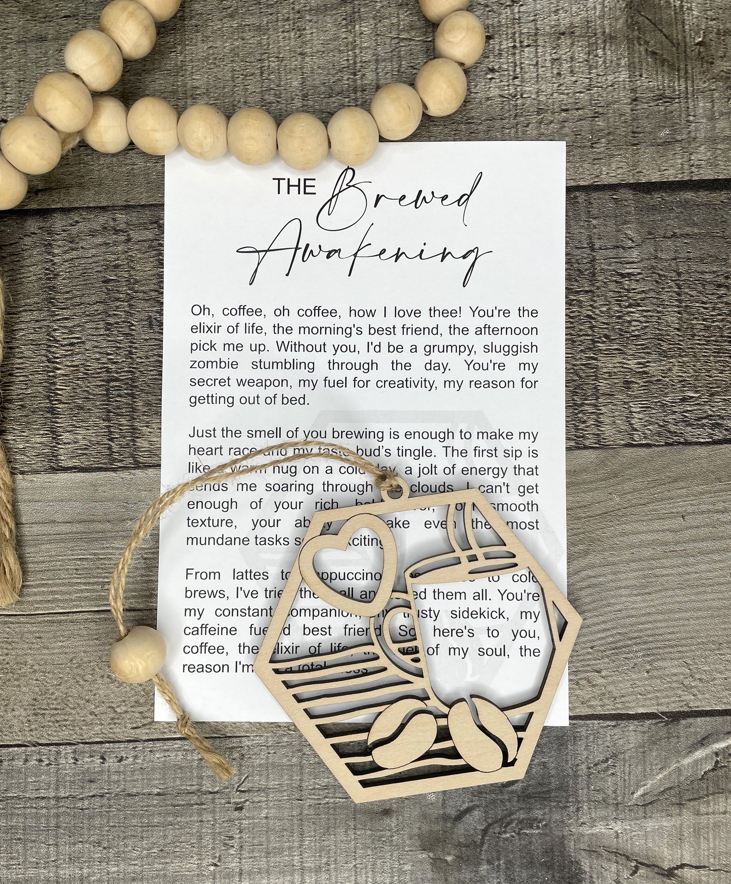 Coffee Lover Ornament - Story of The Brewed Awakening