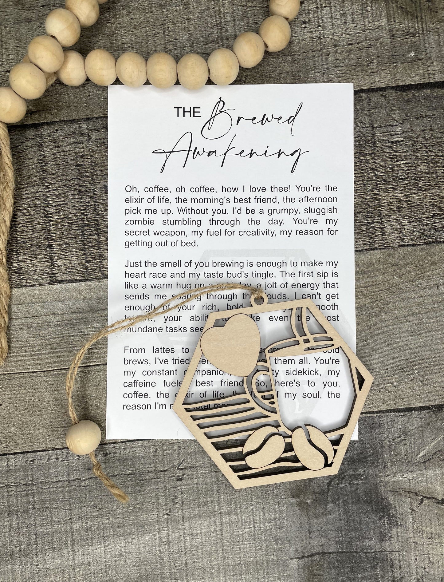 Coffee Lover Ornament - Story of The Brewed Awakening