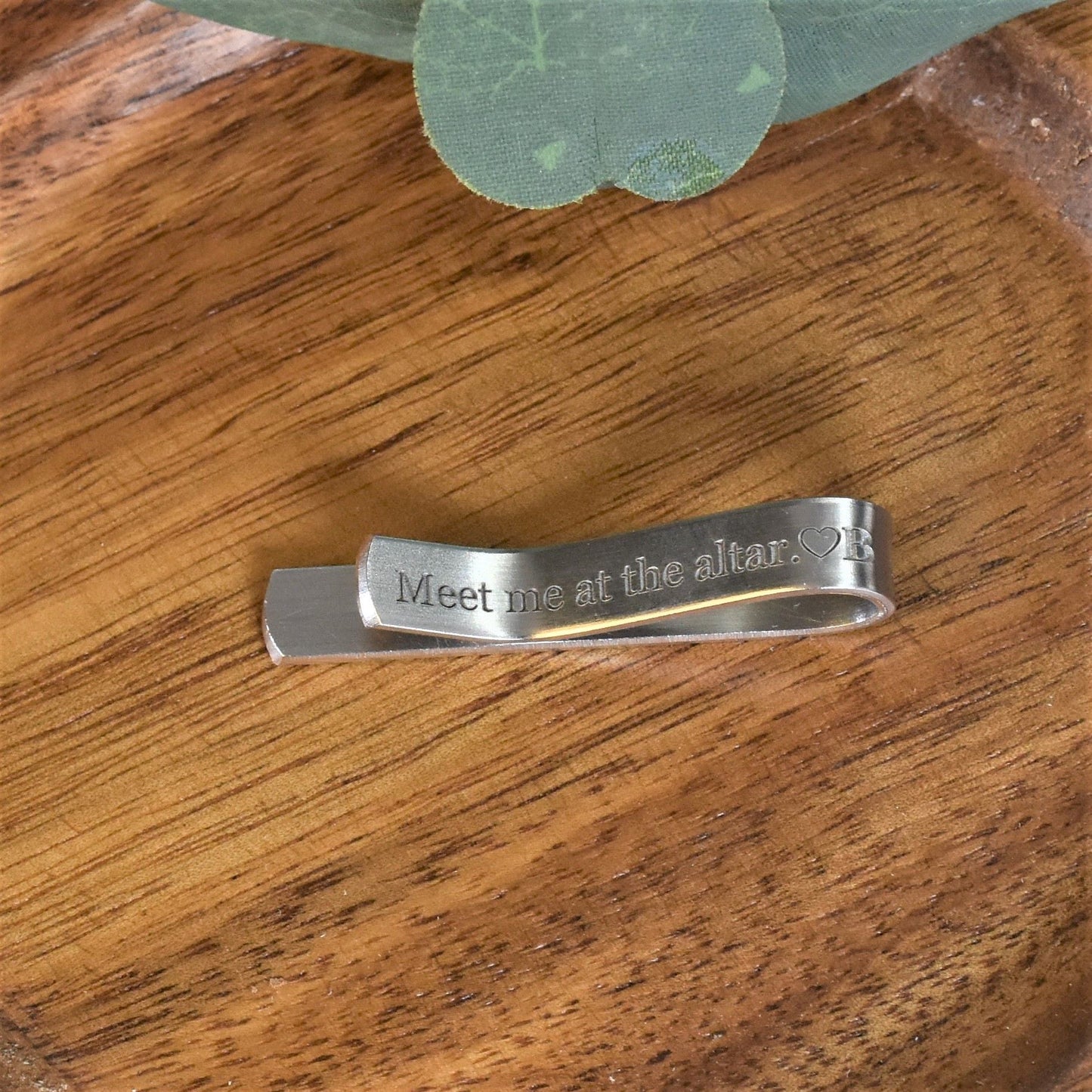 Personalized Silver Tie Bar - Custom Sized