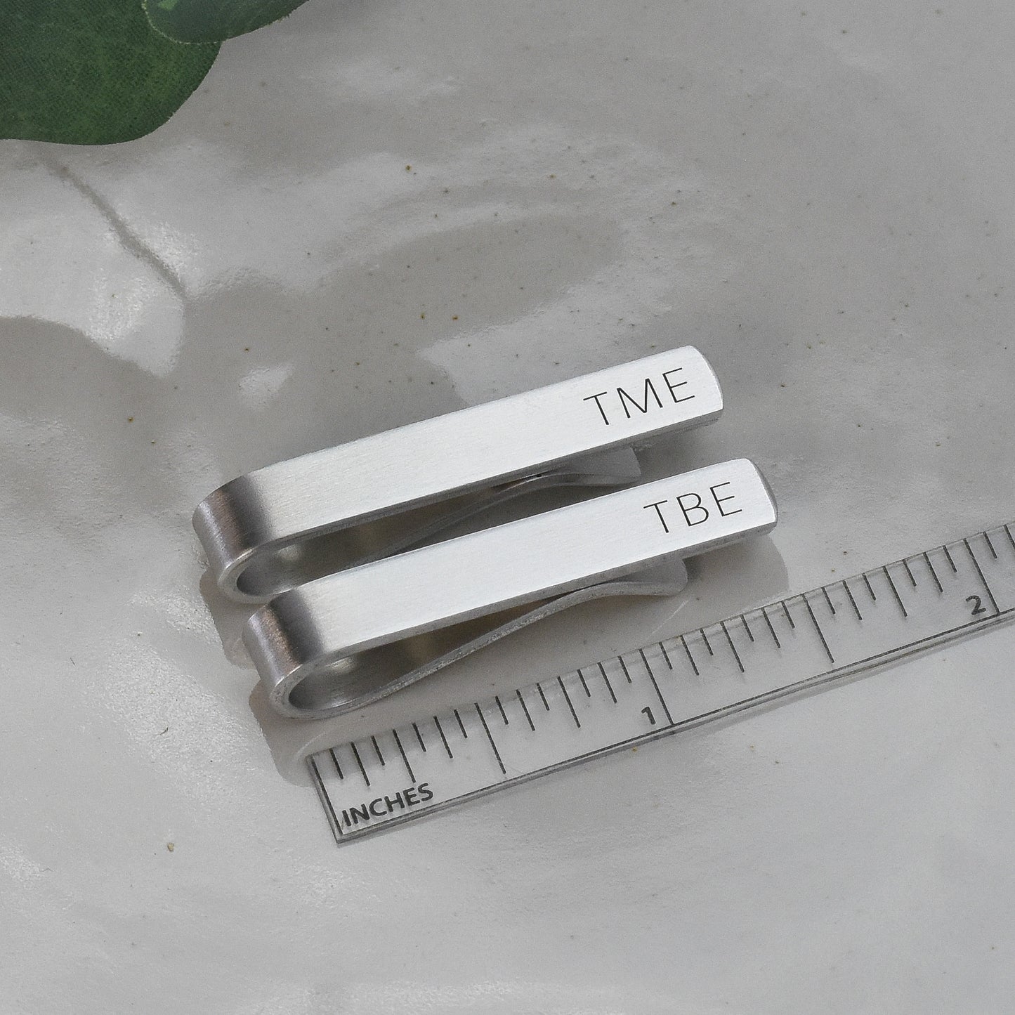 Personalized Silver Tie Bar - Custom Sized