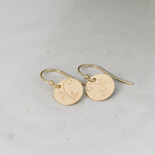 Swirly Vine Earrings - Gold or Silver