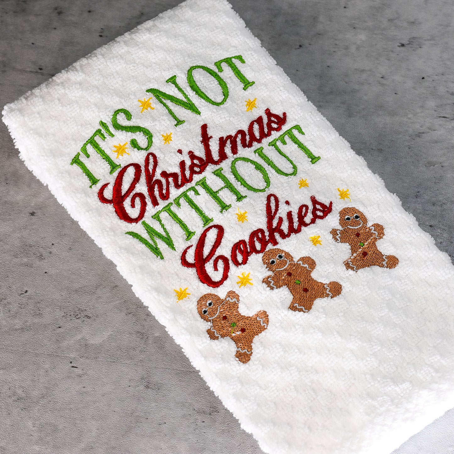 It's Not Christmas without Cookies Hand Towel 100% cotton waffle weave design