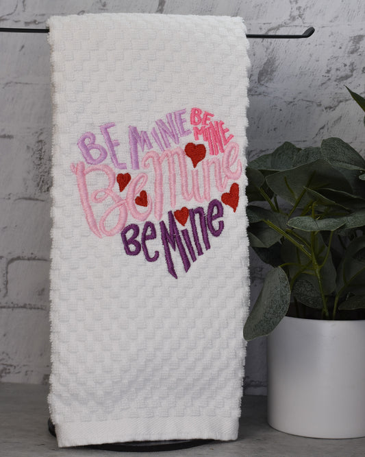 Word Art Heart Towel - Embroidered