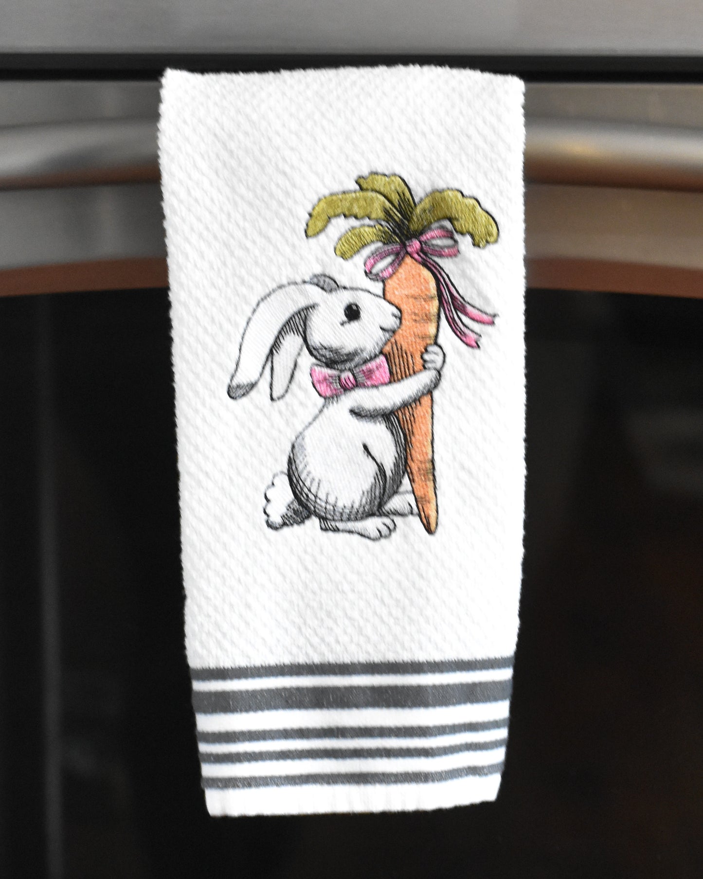 Cuddly Easter Bunny Embroidered Towel