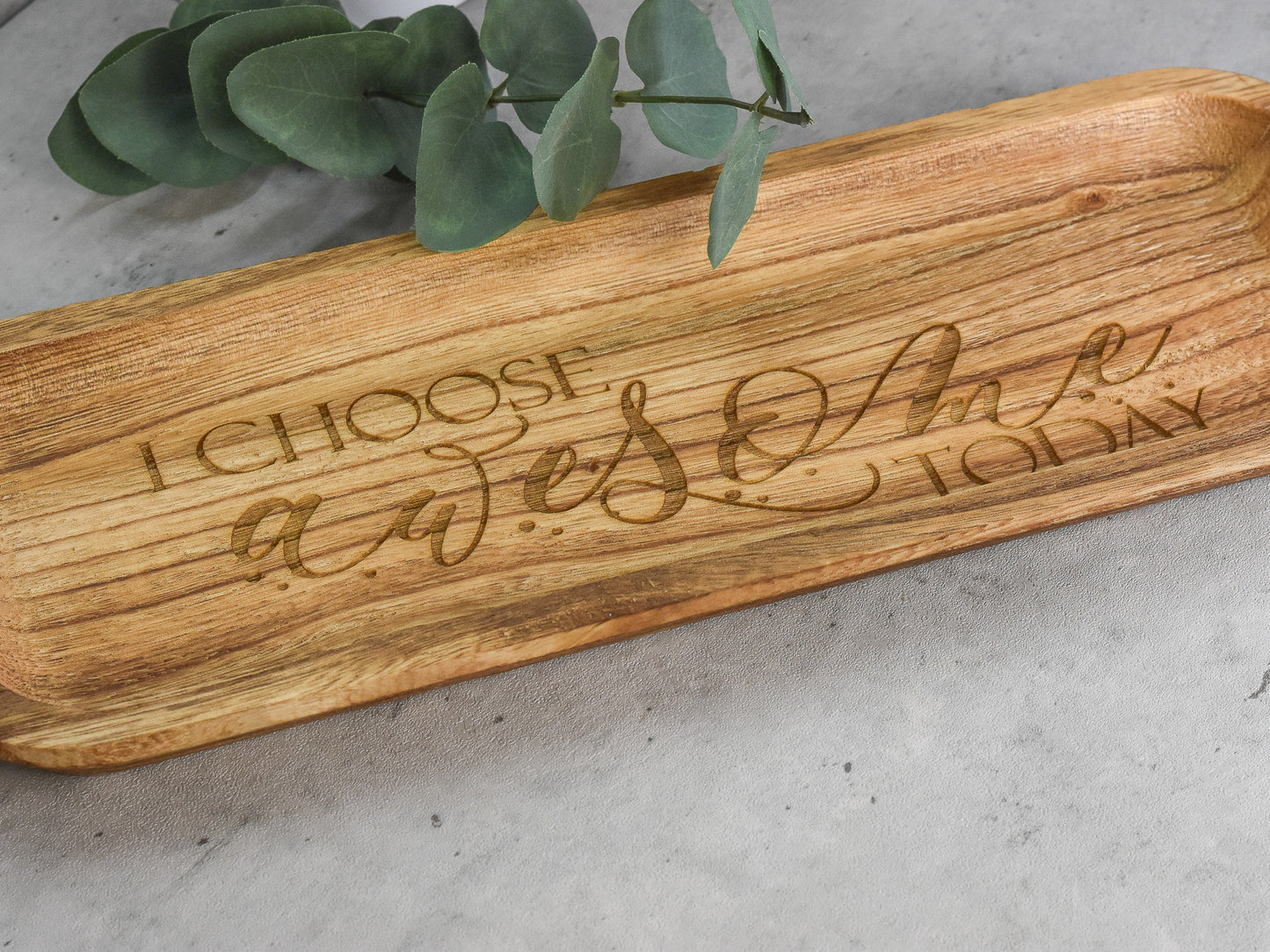 Acacia Wood Dish with Custom Engraving