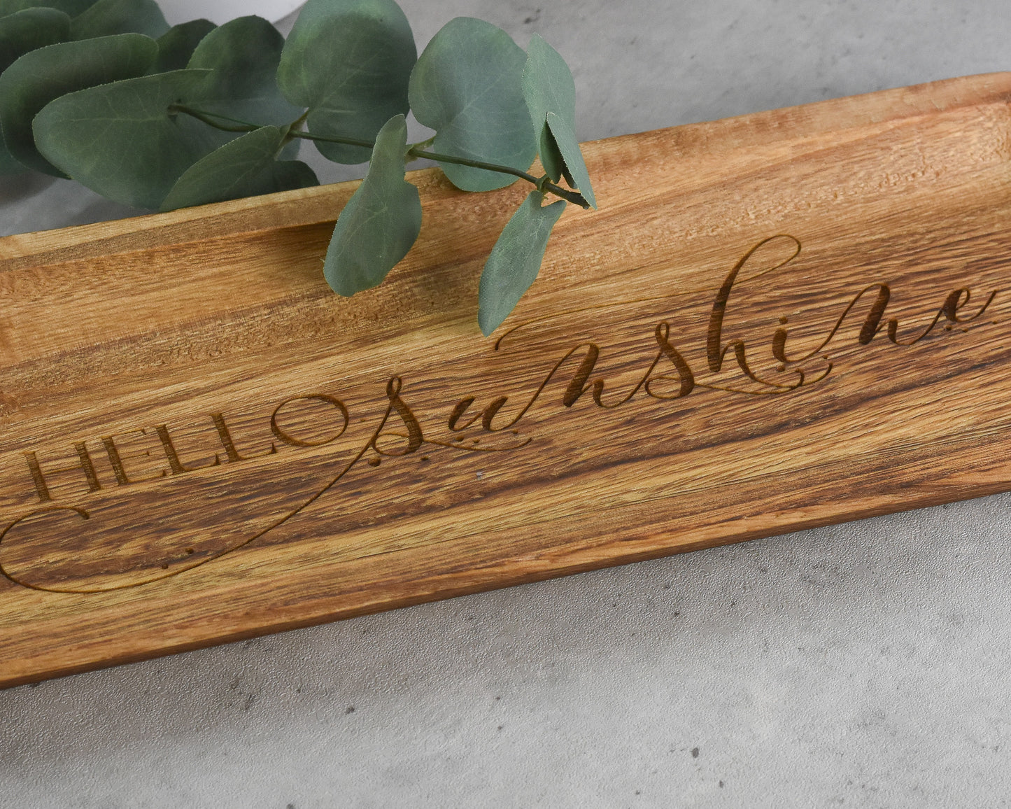 Acacia Wood Dish with Custom Engraving