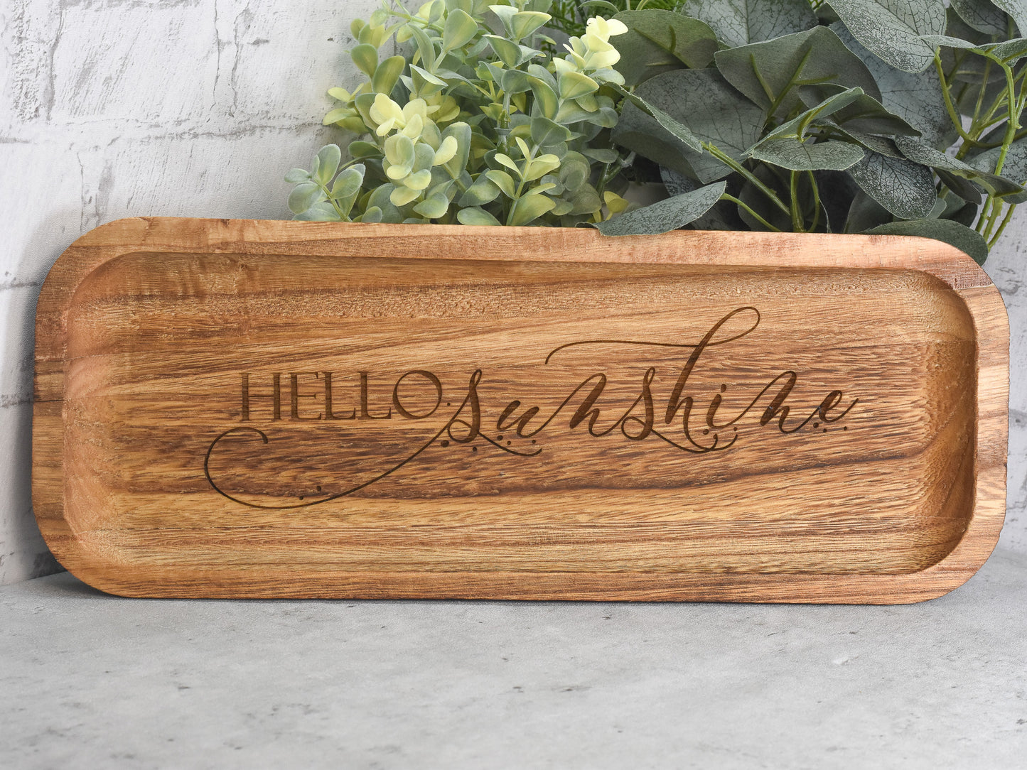 Acacia Wood Dish with Custom Engraving