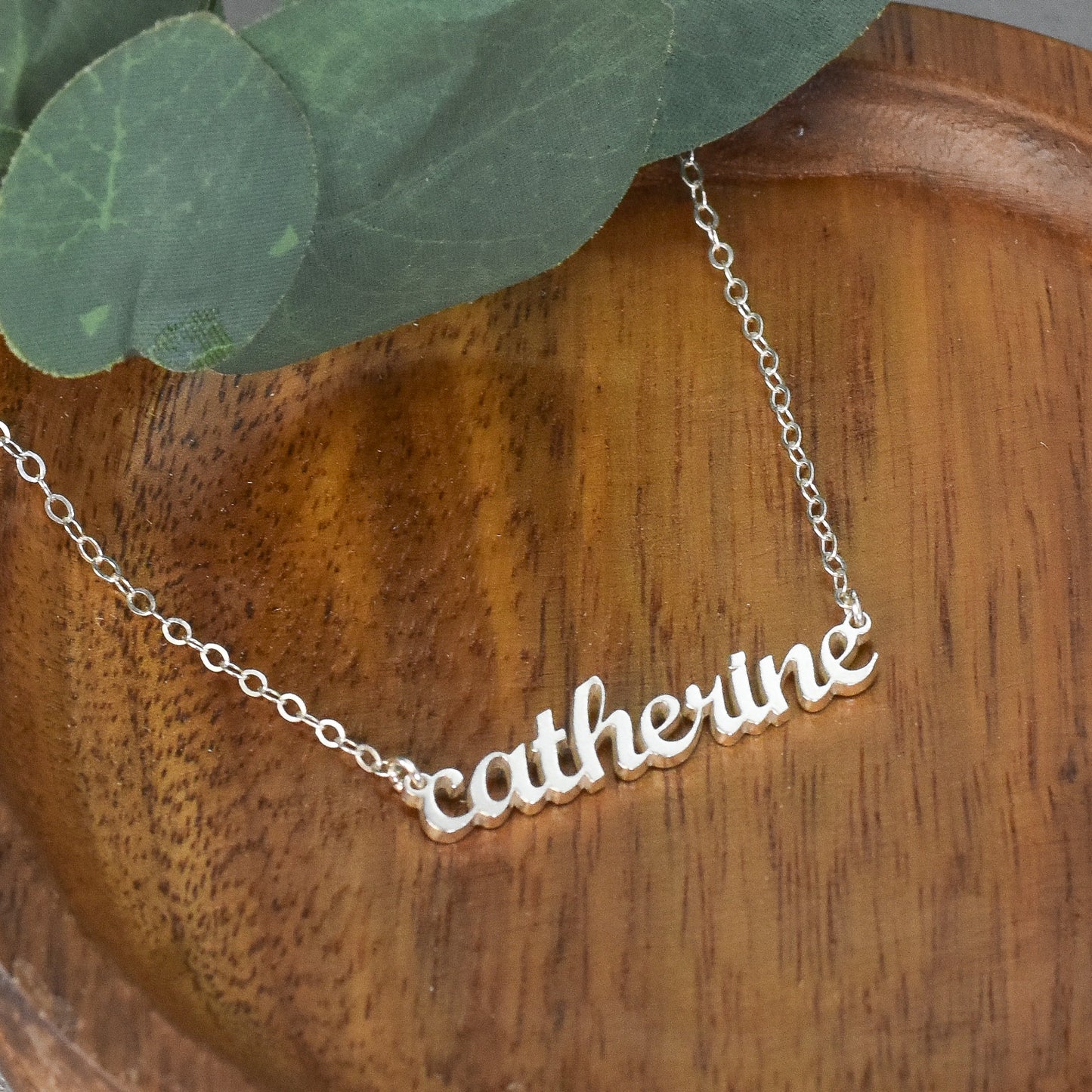 Custom Laser Cut Name Sterling Silver Necklace