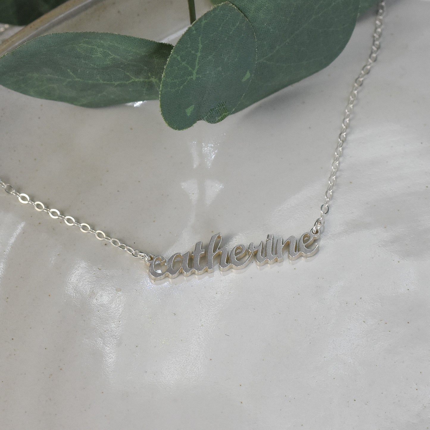 Custom Laser Cut Name Sterling Silver Necklace
