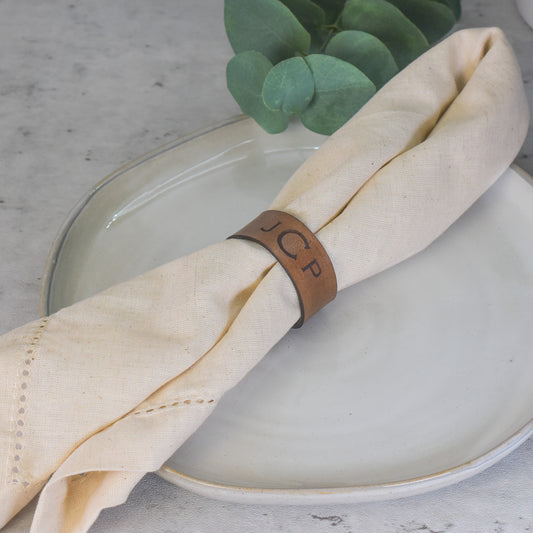 Monogrammed Leather Napkin Ring