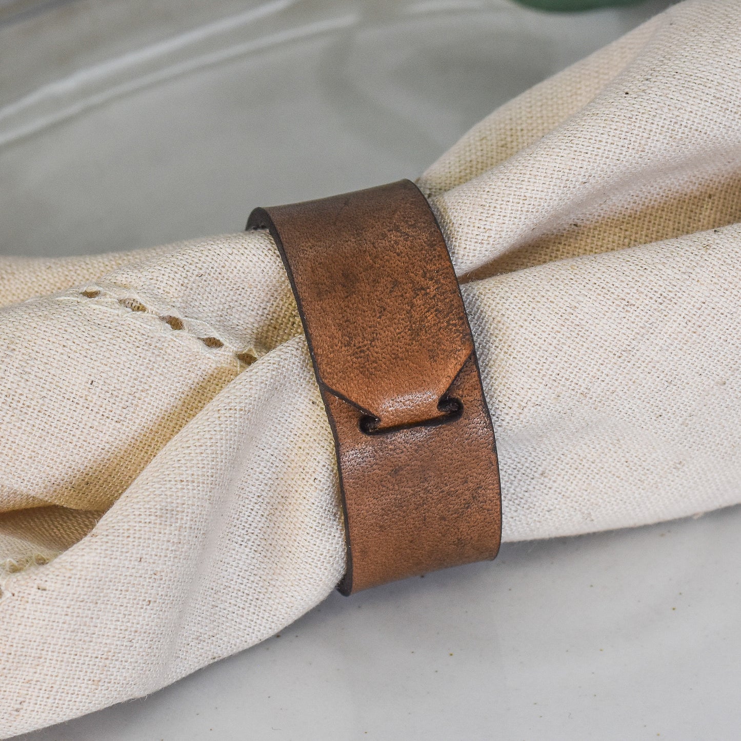 Monogrammed Leather Napkin Ring