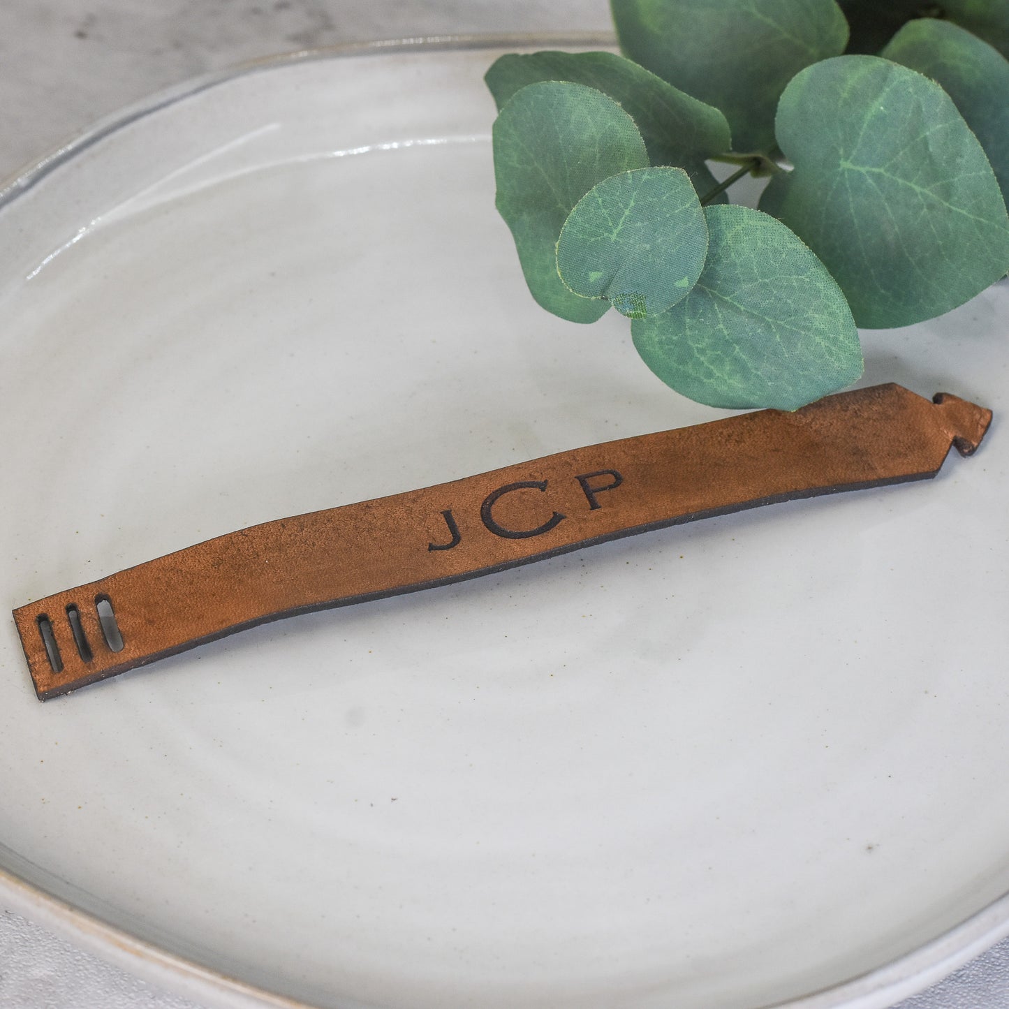 Monogrammed Leather Napkin Ring