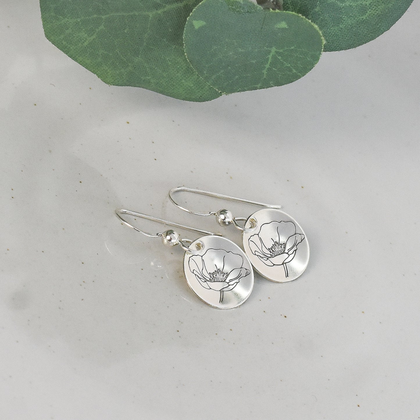 Mrs. Poppy Earrings - August Birth Month Flower