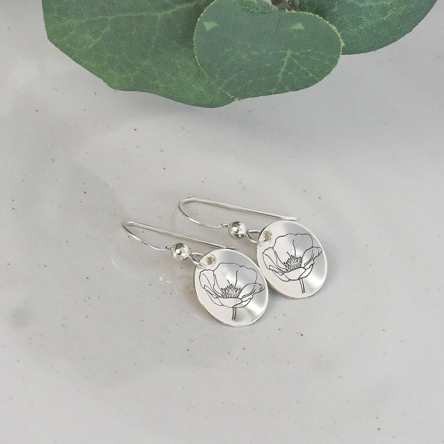 Mrs. Poppy Earrings - August Birth Month Flower