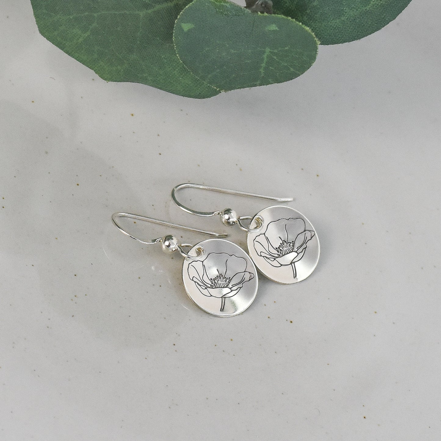 Mrs. Poppy Earrings - August Birth Month Flower