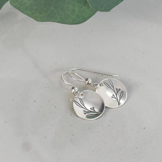 Berry Branch Earrings - Sterling Silver
