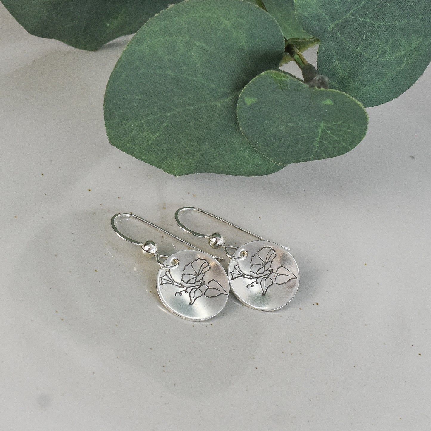 Morning Glory Earrings - September Birth Month Flower