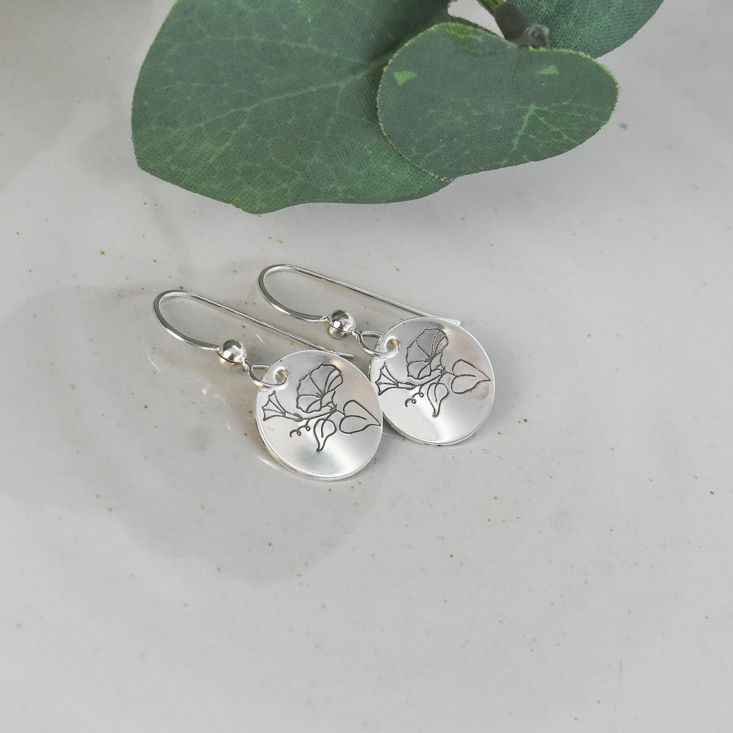 Morning Glory Earrings - September Birth Month Flower