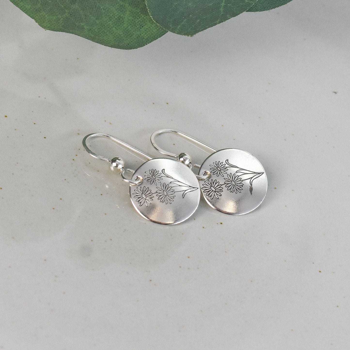 Daisy Flower Earrings - April Birth Month Flower