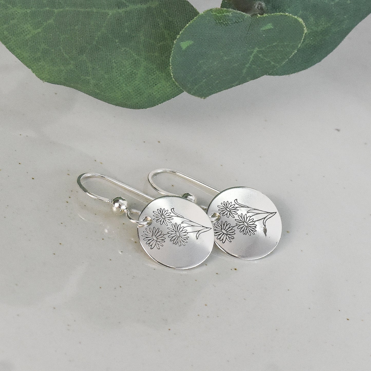 Daisy Flower Earrings - April Birth Month Flower