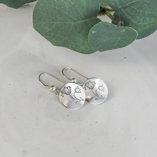 Bluebell Flower Earrings - Sterling Silver