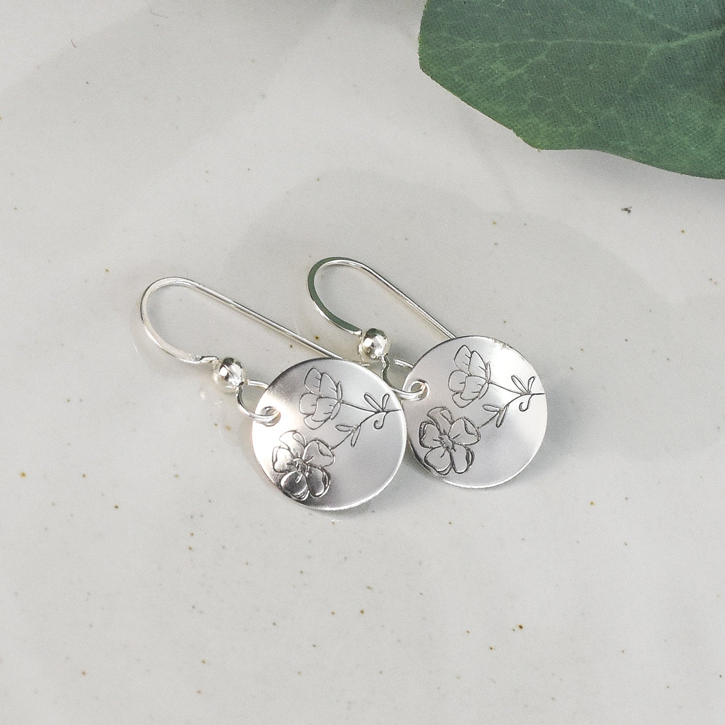 Cosmos Flower Earrings - October Birth Month Flower