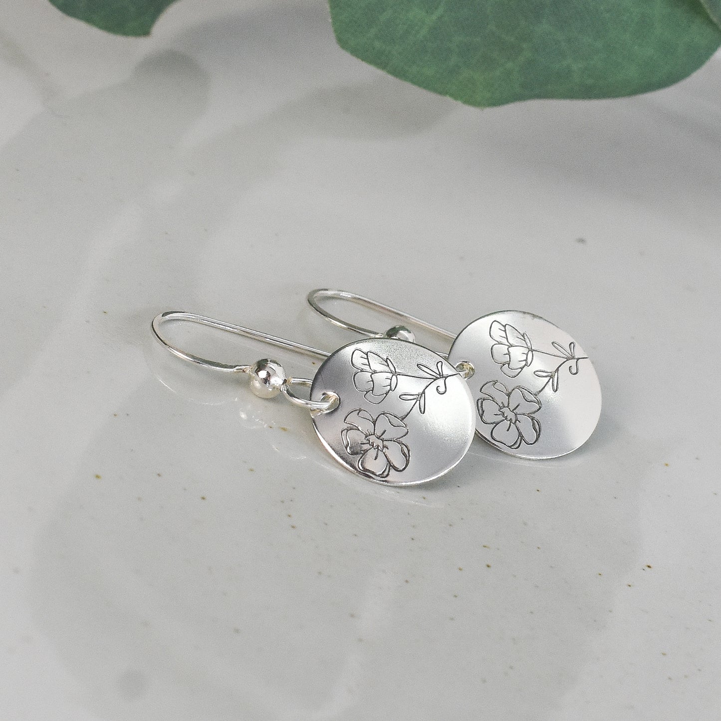 Cosmos Flower Earrings - October Birth Month Flower