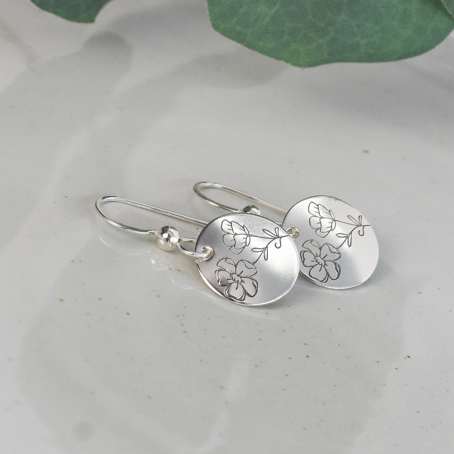 Cosmos Flower Earrings - October Birth Month Flower