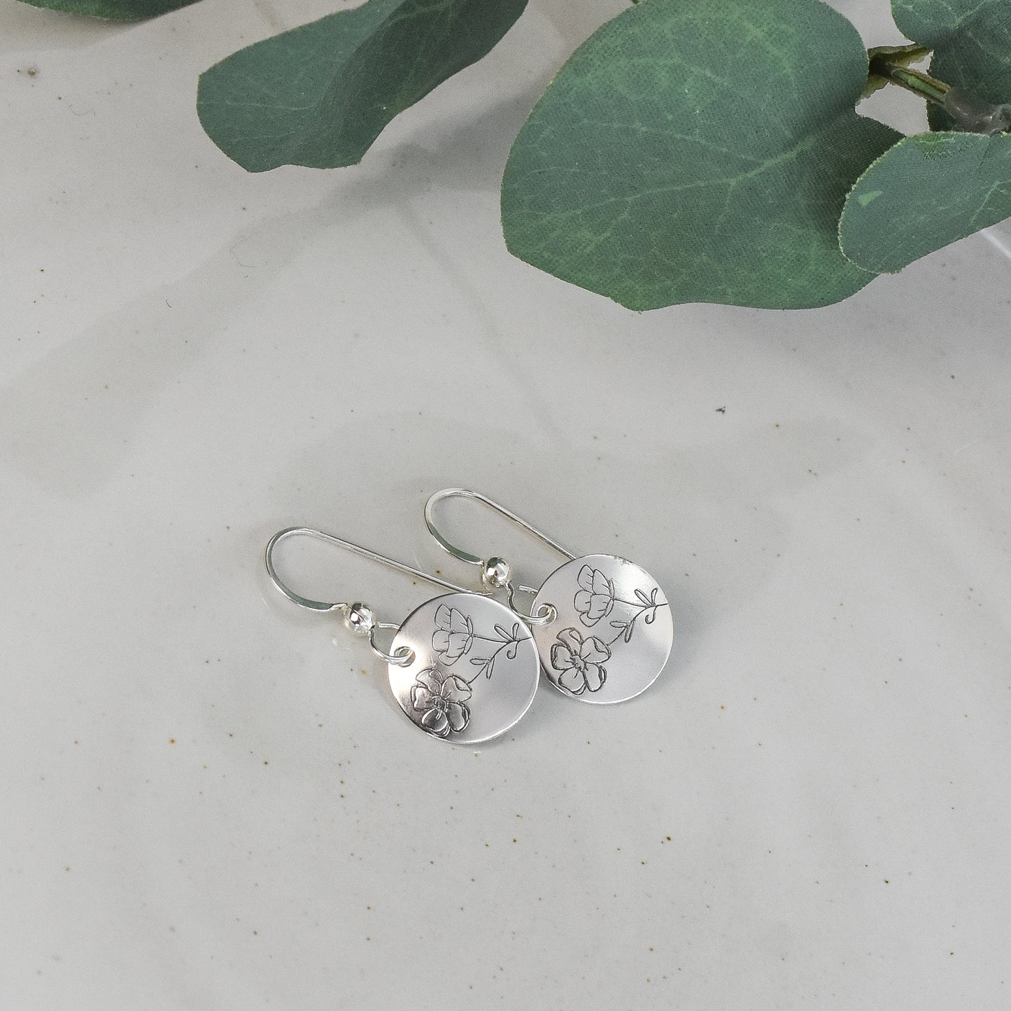 Cosmos Flower Earrings - October Birth Month Flower