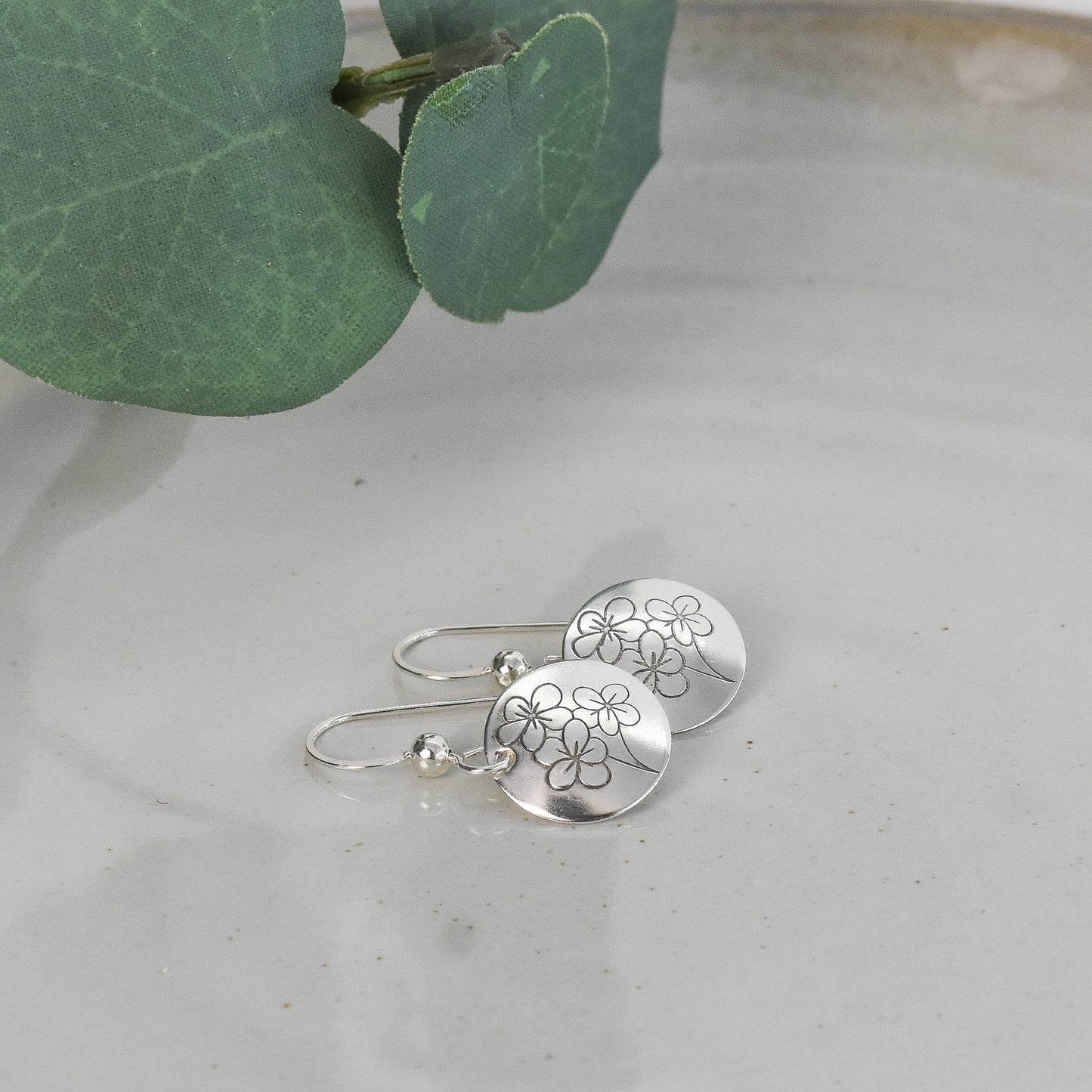 Hawthorn Flower Earrings - May Birth Month Flower